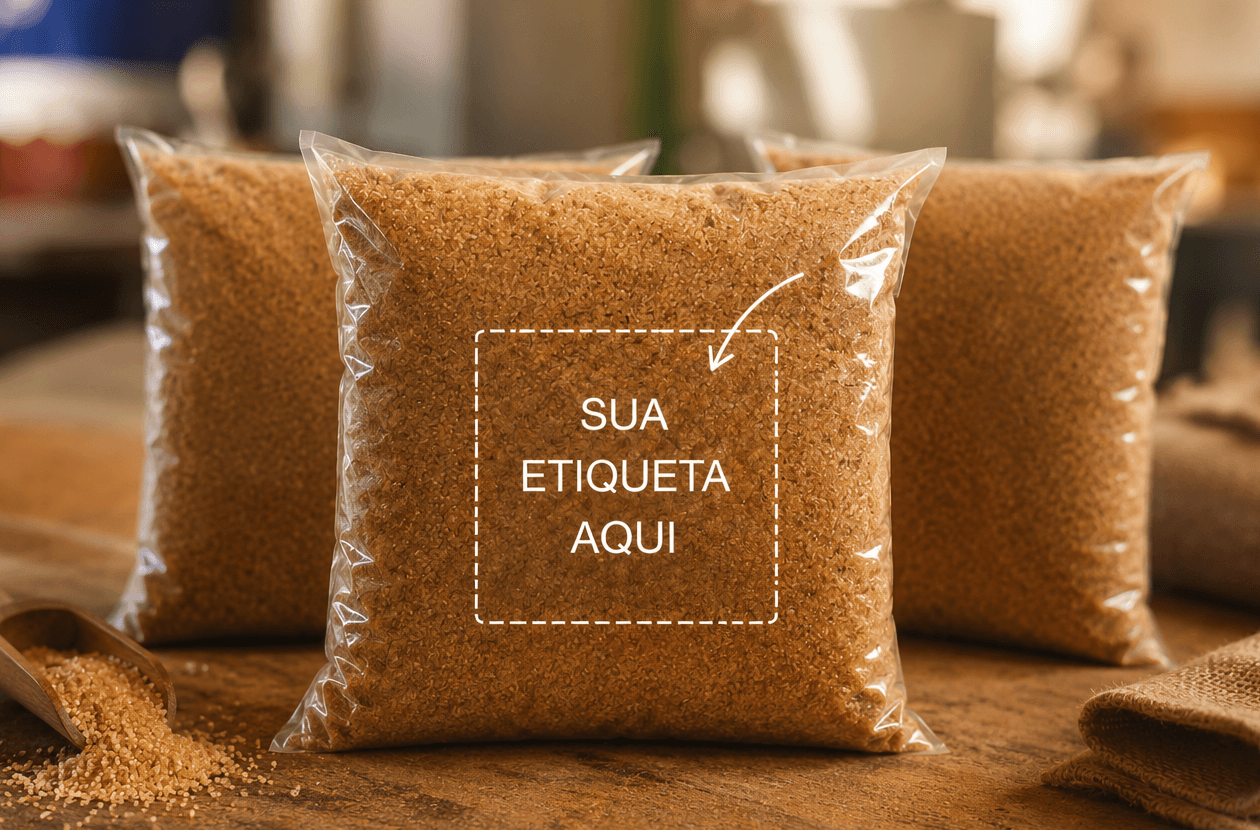 Açúcar mascavo produzido para marcas parceiras